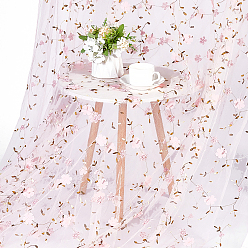 Темный Лосось Вышитые сетчатые ткани из полиэстера, цветочным узором, темный лосось, 1500x0.1 мм, 5 ярдов/шт.