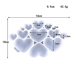 Сердце Подвески своими руками из пищевого силикона, формы для литья смолы, для уф-смолы, изготовление изделий из эпоксидной смолы, белые, сердце, 100x160x9 мм