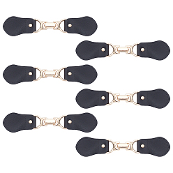 Noir Boucle à bascule en simili cuir, pour sac pull veste manteau, bricolage accessoires de couture artisanat, noir, 15.7x3.3x0.9 cm
