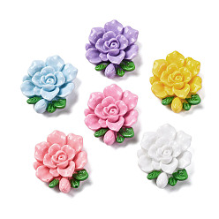 (52) Непрозрачная лаванда Непрозрачные кабошоны из смолы, цветы, разноцветные, 26x26x8 мм