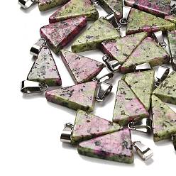 Белый Нефрит Естественно окрашенные белый нефрит кулоны, с 201 вывод из нержавеющей стали, треугольные, 24x15x5 мм, отверстие : 3x7.5 мм