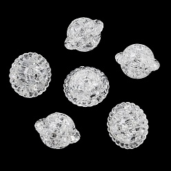 Clear Transparent Crackle Acylic Beads, Planet, Clear, 11x16mm, Hole: 2.5mm, about 420pcs/500g