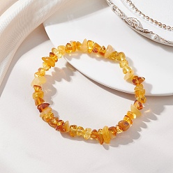 Янтарный Эластичные браслеты из натуральных янтарных бусин для женщин, внутренний диаметр: 2.05 дюйм (5.2 см)