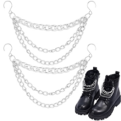 Платина 2шт. алюминиевые цепи для ремней безопасности, с крюком из нержавеющей стали, платина, 168 мм