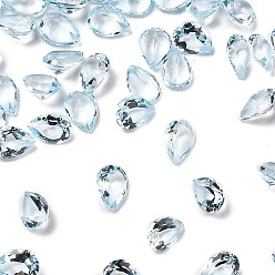 Топаз Ограненные кабошоны из натурального голубого топаза, назад назад, форма слезы, 4x3x2 мм