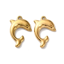 Dolphin 304 подвески из нержавеющей стали, ионное покрытие (ip), золотые, дельфин, 21x14x2.5 мм, отверстие : 1.2 мм