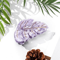 Лиловый Заколки для волос в форме когтей из ацетата целлюлозы, аксессуары для волос для женщин и девочек, лист, сирень, 93x65 мм