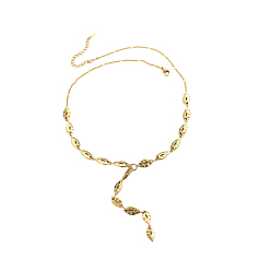 Настоящее золото 14K 304 колье из нержавеющей стали в форме буквы Y для женщин, просто и изысканно, ионное покрытие (ip), долговечный, реальный 14 k позолоченный, 18.50 дюйм (47 см)