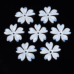 Bleu Royal Des perles en plastique, fleur, bleu royal, 19~21x20~22x3mm, Trou: 1.2mm