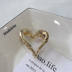 Золотой Заколки для волос из сплава в форме сердца, для женщин девушек, золотые, 51x40x68 мм