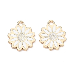 Белый Подвески из эмали и сплава, , стойки покрытие, золотые, белые, 15x13x1.4 мм, отверстие : 1.6 мм