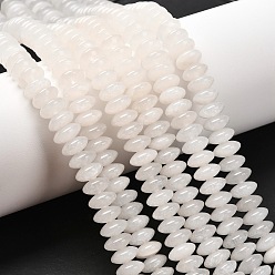 Белый Нефрит Rondelle натуральные белые нефритовые бусы пряди, 8x4 мм, отверстие : 1 мм, около 95 шт / нитка, 15.7 дюйм