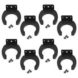 Black 8Pcs Cold Rolled Steel & Rubber Hook Hangers, Black, 60x34mm