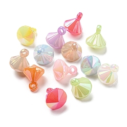 (52) Непрозрачная лаванда Светящиеся акриловые подвески с имитацией желе, кубик воды, разноцветные, 20x16x16.5 мм, отверстие : 3 мм