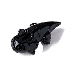 Обсидиан Натуральные обсидианные декорации, для украшения дома, рыба, 47x22 мм