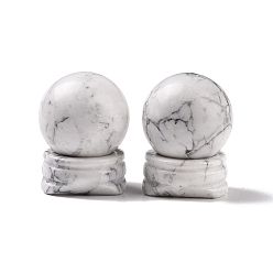 Говлит Декоративные украшения из голлива, сфера драгоценного камня, круглые, 30x39 мм