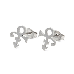 Нержавеющая Сталь Цвет Не тускнеют 304 серьги-гвоздики из нержавеющей стали, гендерный маркер, цвет нержавеющей стали, 11x9.5 мм