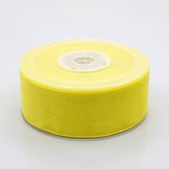 Желтый Полиэстер бархат лента для упаковки подарка и украшения празднества, желтые, 1-1/2 дюйм (38 мм), о 20yards / рулон (18.29 м / рулон)