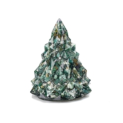 Африканский Бирюза(яшма) Украшение для рождественской елки из смолы, с натуральной африканской бирюзой (яшмой) внутри статуй для украшения домашнего офиса, 80x105 мм