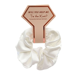 Weiß Krawatte tuch elastische haar zubehör, für Mädchen oder Frauen, Scrunchie / Haargummis, weiß, 100~210 mm, 5 Stück / Set