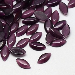 Purple Cat Eye Cabochons, Horse Eye, Purple, 20x10x3mm