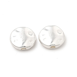 Silbern Silberfarbig Langlebige galvanisierte Legierungsperlen, Cadmiumfrei und Nickel frei und Bleifrei, Flachrund, Silbern Silberfarbig, 7.5x3 mm, Bohrung: 1.2 mm