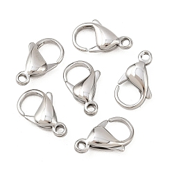 Нержавеющая Сталь Цвет Устойчивы к потускнению 316 хирургические застежки-лобстеры из нержавеющей стали, цвет нержавеющей стали, 19x12 мм, отверстие : 2 мм