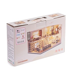 Wood Handmade DIY Wooden Dollhouse Kit, Dollhouse Miniature Including Bedroom, Bathroom, Living Room, Kitchen, Stairway and furnitures, Birthday and Valentine's Day Gift for Women and Children, 32.1x7.6x21cm, Finished Product: 26x19x16.5cm