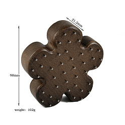 Цветок Деревянная стойка для хранения сережек, держатели для ювелирных изделий, цветок, 9.8x9.8x2.12 см
