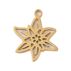December Narcissus 304 подвески из нержавеющей стали, лазерная резка, полый оберег в форме цветка рождения, реальный 18 k позолоченный, декабрьский нарцисс, 13.5x12x1 мм, отверстие : 1.2 мм