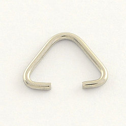 Stainless Steel Color 304 Stainless Steel Triangle Rings, Buckle Clasps, Fit For Top Drilled Beads, Webbing, Strapping Bags, Stainless Steel Color, 10x13x1mm