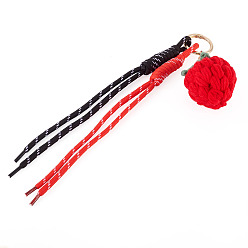 Клубника Брелки-подвески из полиэстера, с кольцами для ключей из сплава, золотой свет, клубника, 230~260 мм