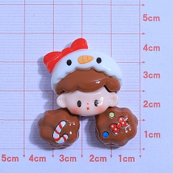 Сиена Рождественская серия из непрозрачной смолы декодирует кабошоны, милашка, цвет охры, 40x35 мм