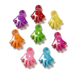 (52) Непрозрачная лаванда Плакировка непрозрачных акриловых подвесок, AB цвет, ладонь, разноцветные, 19x14x4.5 мм, отверстие : 2.8 мм, 1041 шт / 500 г