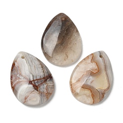 Мексиканский Агат Природные мексиканские подвески Агат, слеза, 25.5x18~18.5x4 мм, отверстие : 1.4 мм