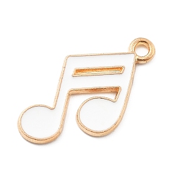 Musical Note Подвески из эмали и сплава, золотые, музыкальная нота, 24.5x13.5x1 мм, отверстие : 1.8 мм