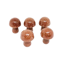 Камень с Пылевым Золотом Синтетические фигурки грибов из золотого камня, для домашнего офиса настольный орнамент фэн-шуй, 20 мм