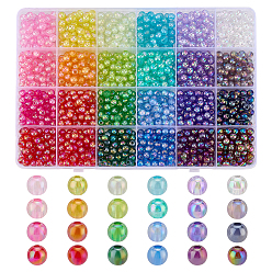 (52) Непрозрачная лаванда 1440 шт 24 цвета прозрачные акриловые бусины, круглые, разноцветные, 6x5 мм, отверстие : 1.5~1.8 мм, 60 шт / цвет