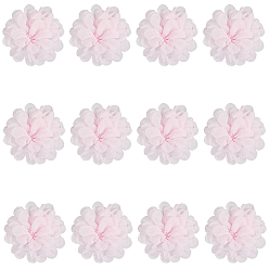 Pink 12шт. 3d шифоновый цветок, Аксессуары для орнаментов, розовые, 69~70x23~25 мм