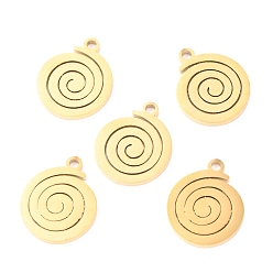 Золотой 304 прелести нержавеющей стали, лазерная резка, вихревые, золотые, 14x11.5x1.1 мм, отверстие : 1.4 мм