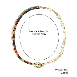 (52) Непрозрачная лаванда Китайские ожерелья из латуни с микропаве и кубическим цирконием для женщин, разноцветные, 17.32 дюйм (44 см)