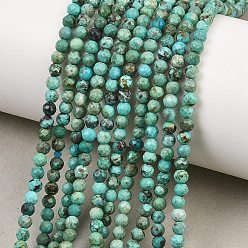 Бирюза из Хубэя Хубэй природных бирюзовый бисер нитей, граненые, круглые, 3 мм, отверстие : 0.5 мм, около 125 шт / нитка, 15.16'' (38.5 см)