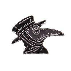 Raven Эмалированная булавка на тему хэллоуина, брошь из сплава для рюкзака, чумной доктор, ворон, 26x37 мм