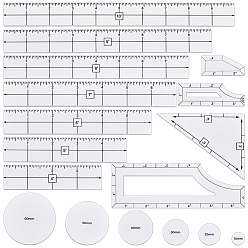 Белый 1 набор акриловых линеек, измерительный инструмент для швейных проектов, прозрачные, белые, 15~152x15~51x3 мм