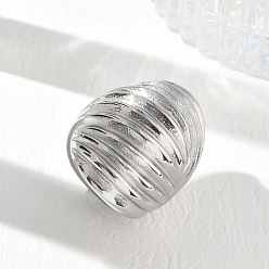 Stainless Steel Color 304 Stainless Steel Finger Rings, Nuggets, Stainless Steel Color, 37.5mm, US Size 7(17.3mm)