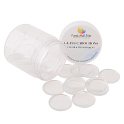 Clear Flat Back Clear Dome Tile Glass Cabochons Diameter in 25mm for Photo Craft Jewelry Making, about 30pcs/box