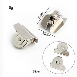 Платина Бесшовная пряжка из магнитного сплава, Сумка-коробка ручной работы с двойными ножками и крышками, столкновение гвоздей, платина, 20x20 мм