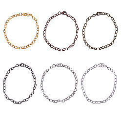 Gemischte Farbe DIY Armband machen, mit Karabiner verschlüsse, Gemischte Farbe, 8-1/8 Zoll (20.5 cm), Verschluss: 12x7x3 mm, Link: 7x4.5x1 mm