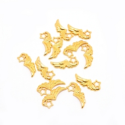 Золотой Сплав кабошонов, левое крыло, золотые, 13x30.5x2.5 мм
