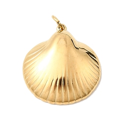 Shell Shape 304 подвески из нержавеющей стали, ионное покрытие (ip), с целью перехода в кольце, золотые, формы раковины, 27x24.5x7 мм, отверстие : 4 мм